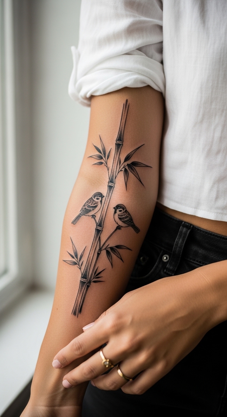 Bamboo And Sparrow