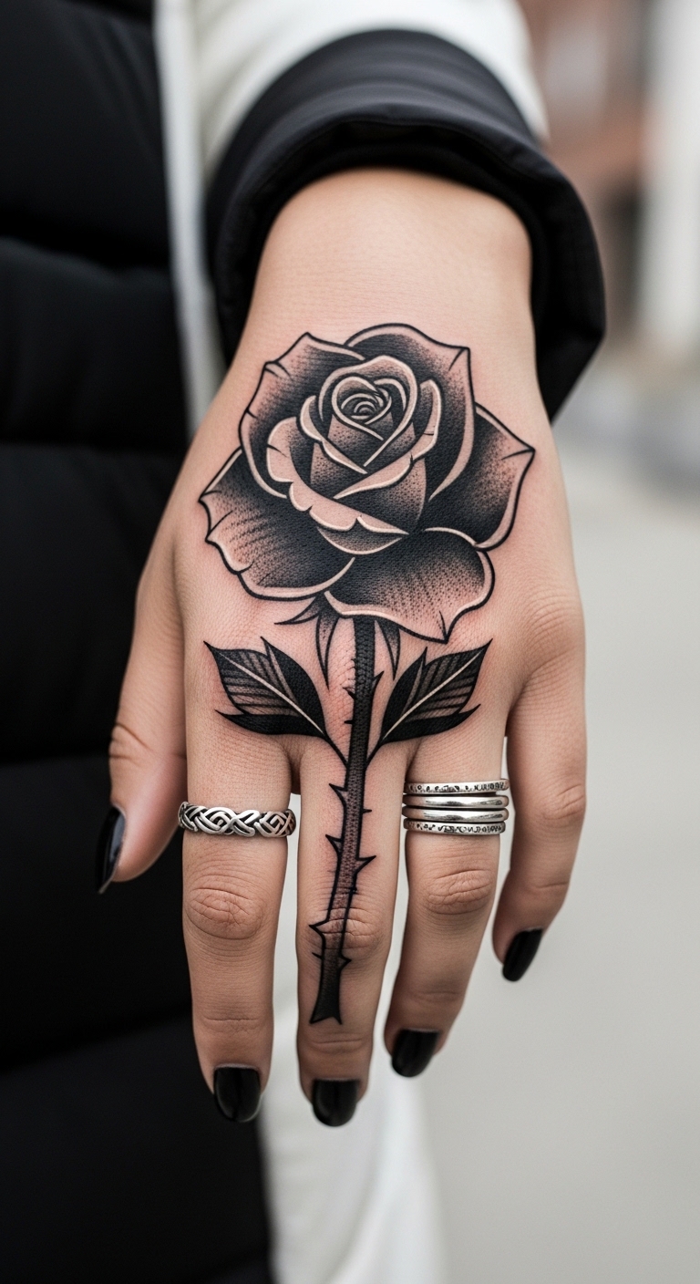 Black Rose Hand