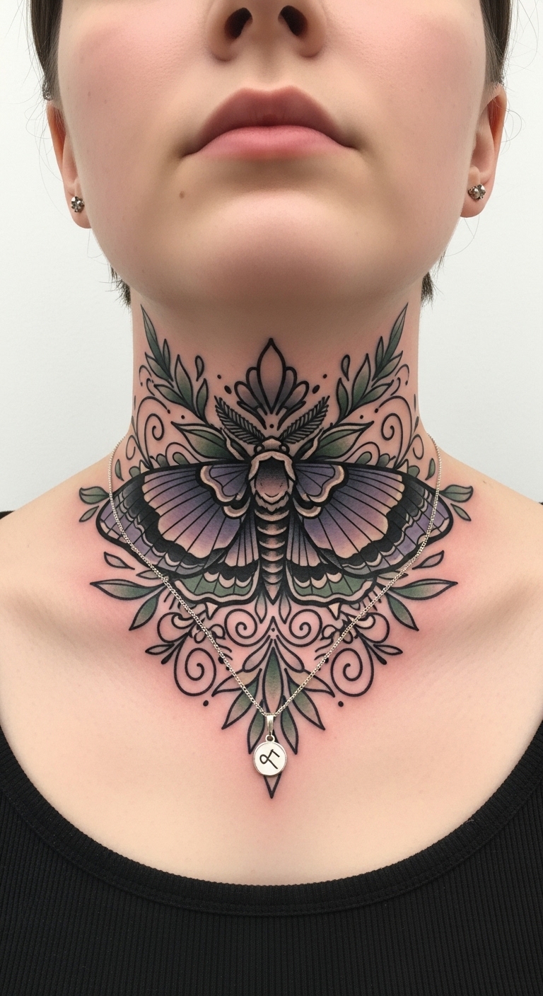 Botanical Moth Neck Placement