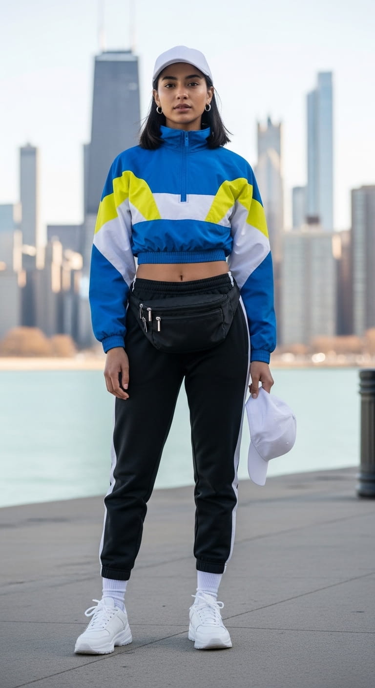 Colorblock Windbreaker Outfit