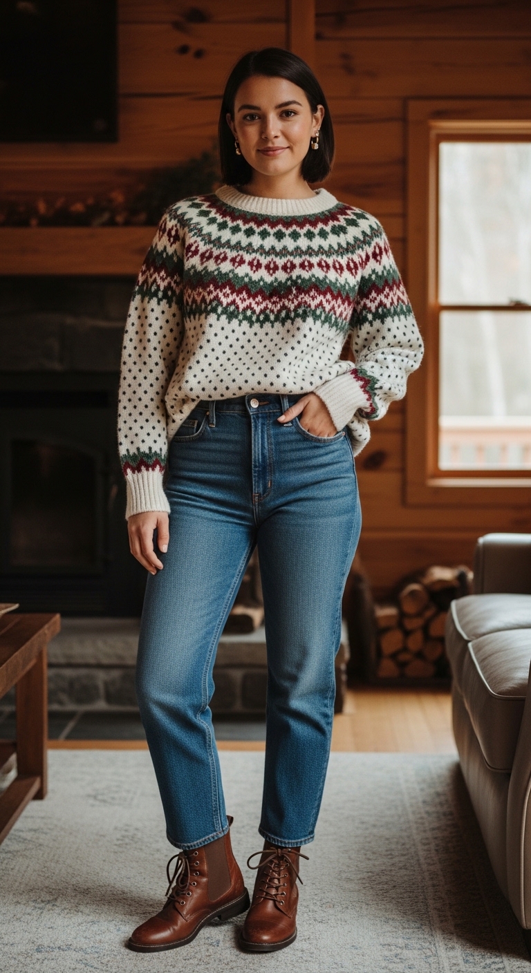 Cozy Fair Isle Sweater Outfit