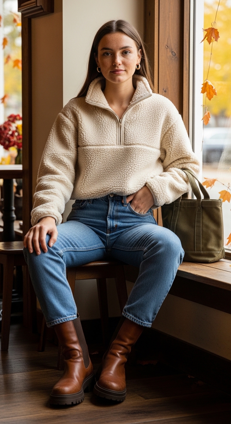 Cozy Sherpa Pullover Outfit