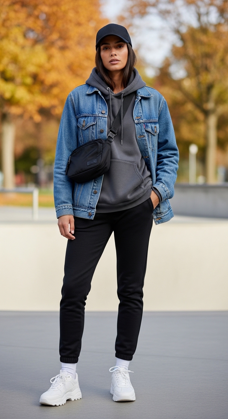 Denim Jacket Over Hoodie