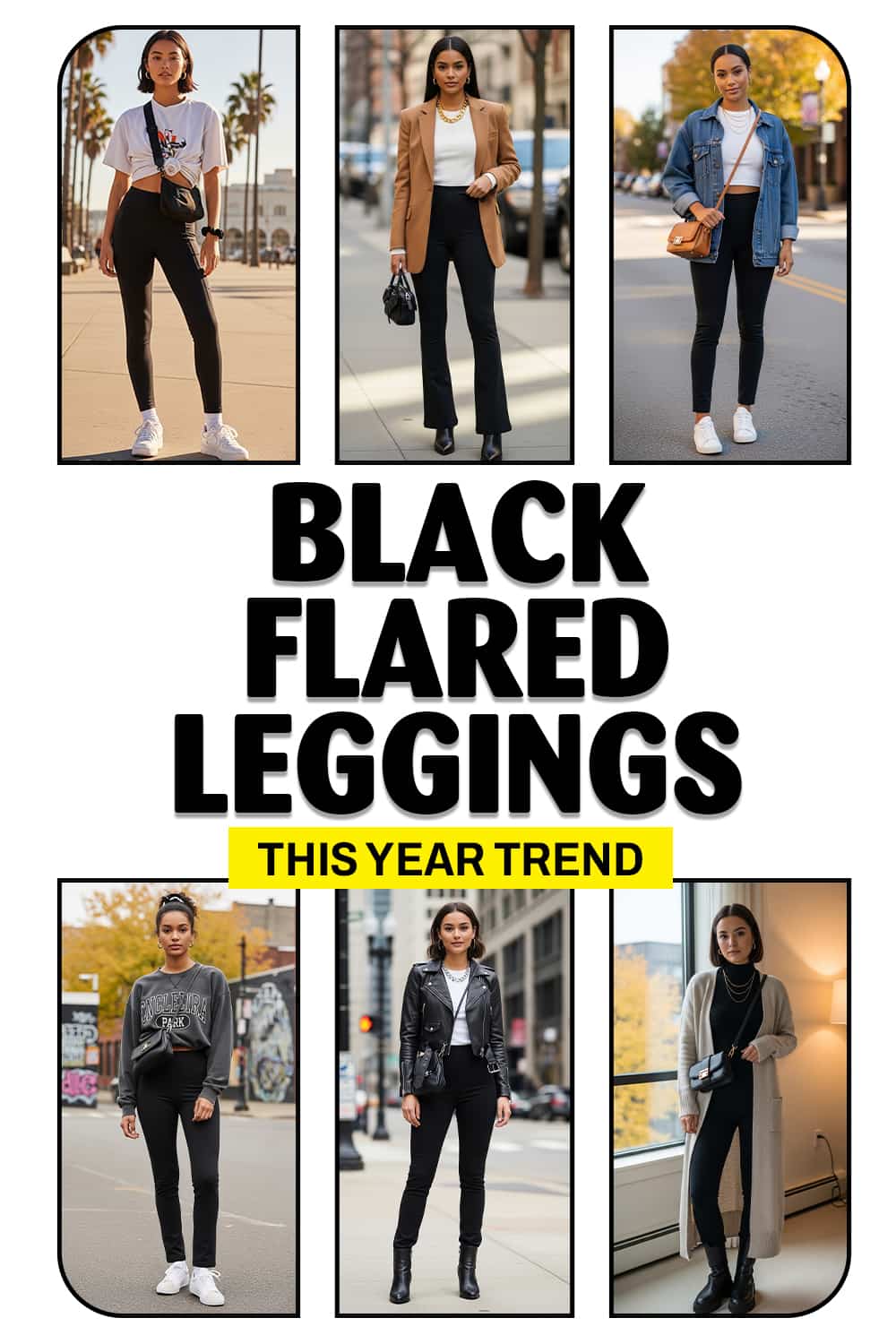Flared Black Legging Outfit Ideas