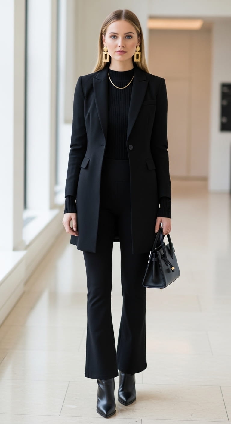 Flared Leggings Longline Blazer