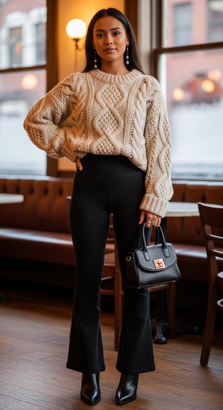 Flared Leggings Oversized Sweater