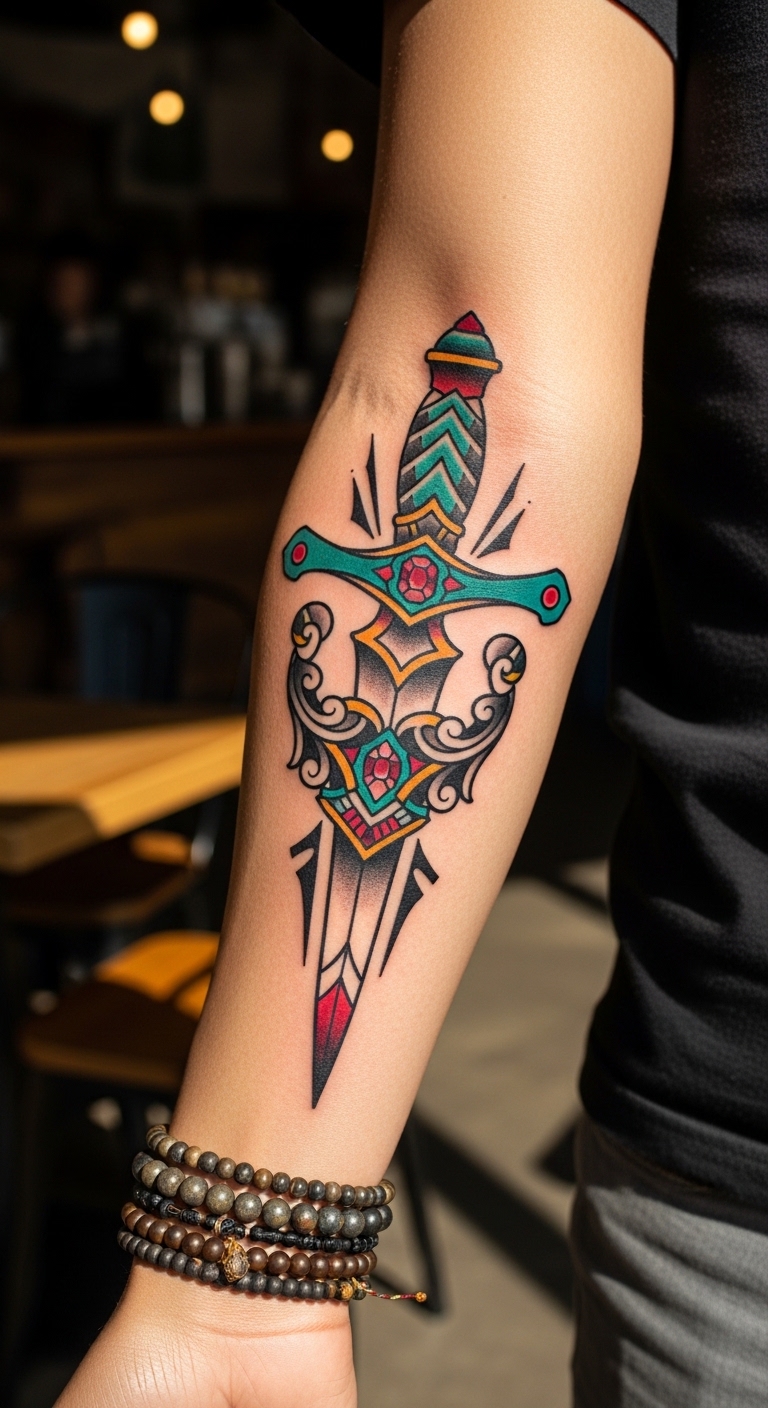 Jeweled Dagger Forearm Wrap