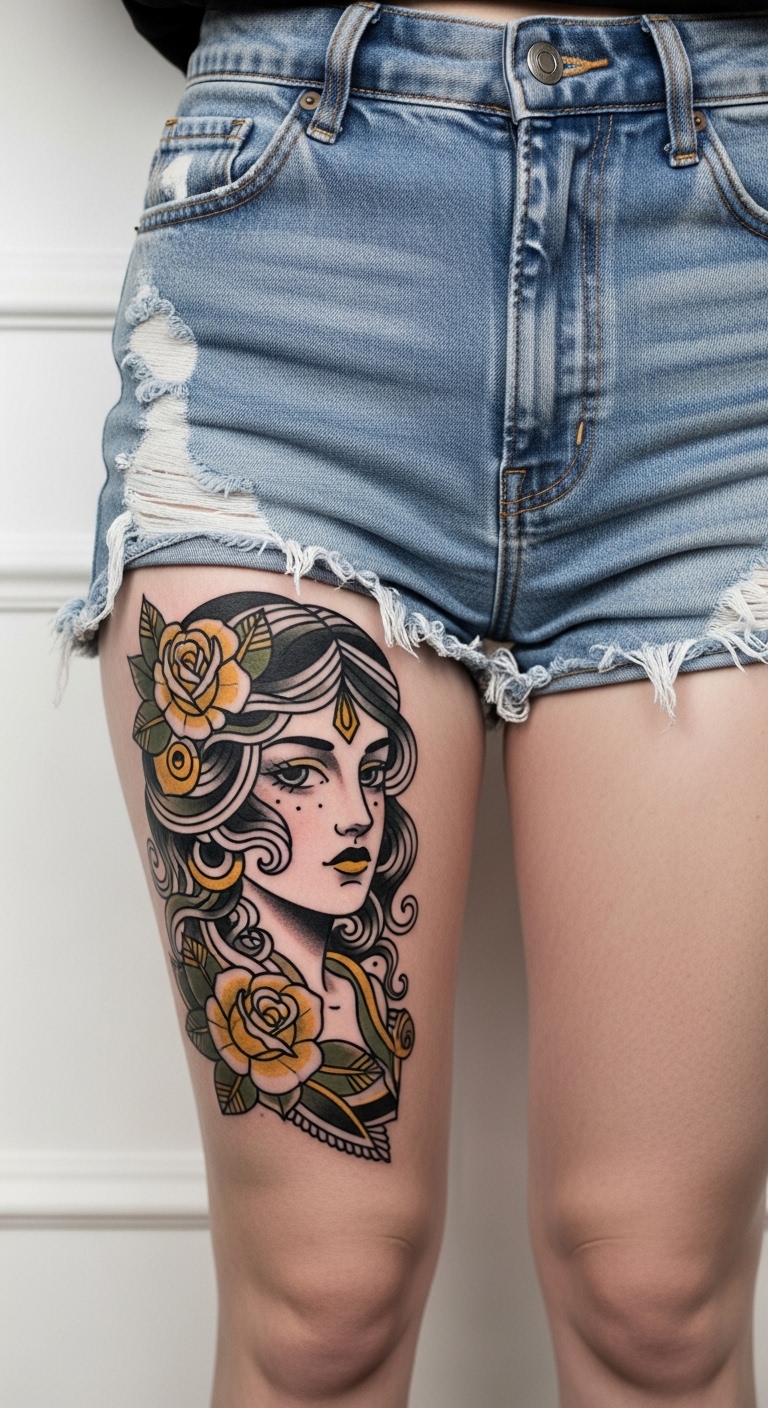 Lady Head Thigh Canvas