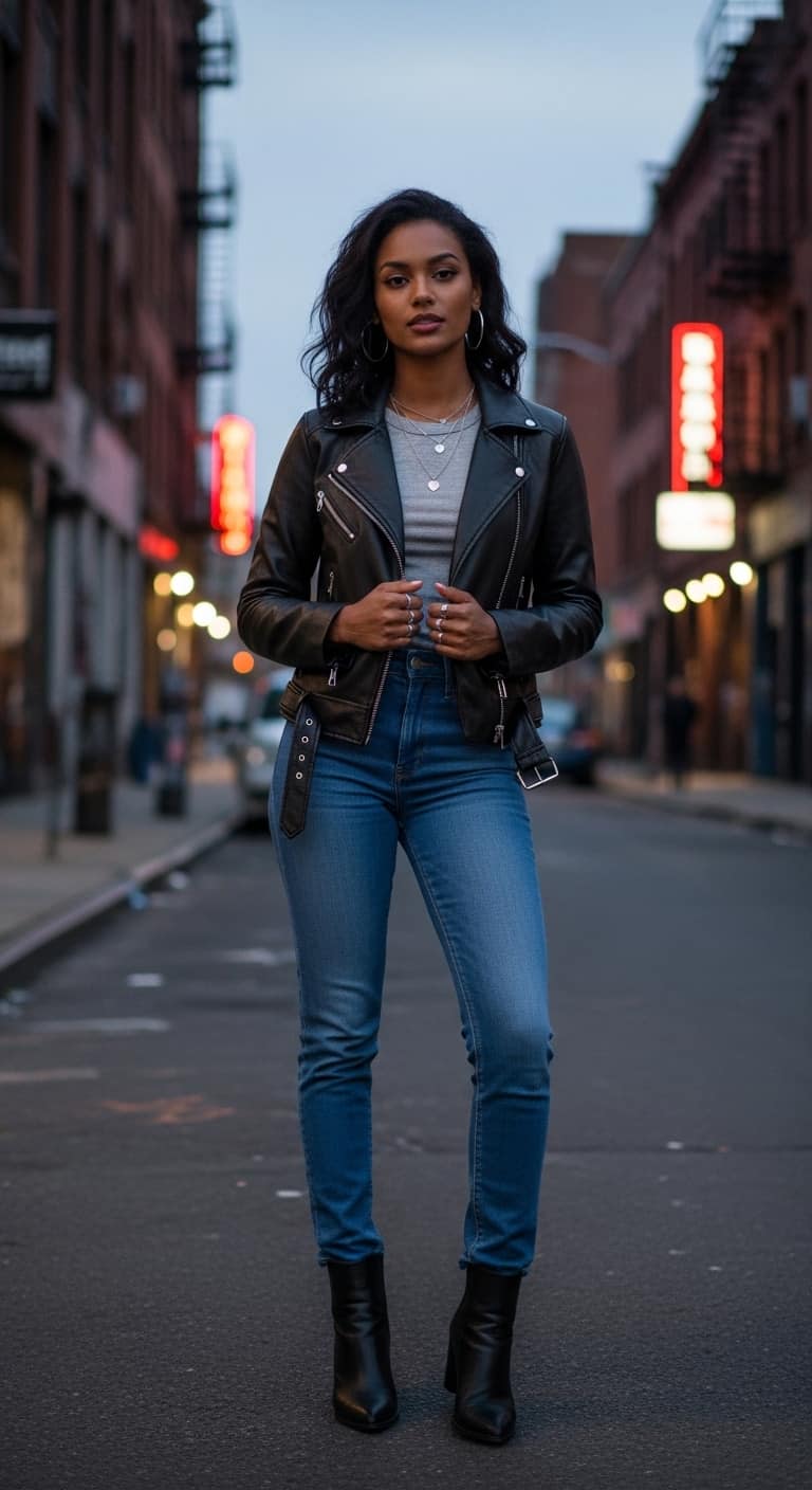 Leather Jacket Jeans