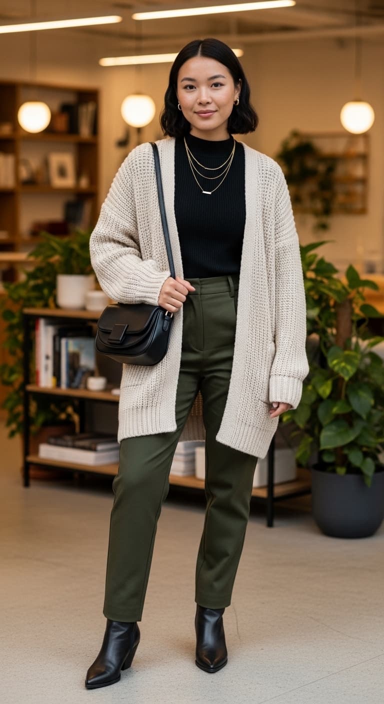 Longline Cardigan Office Look