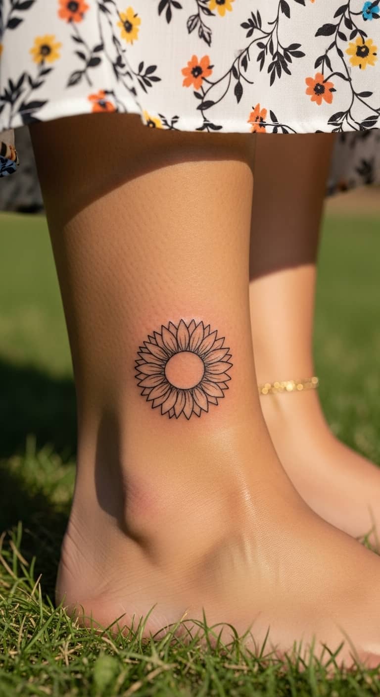 Minimal Sunflower Ankle