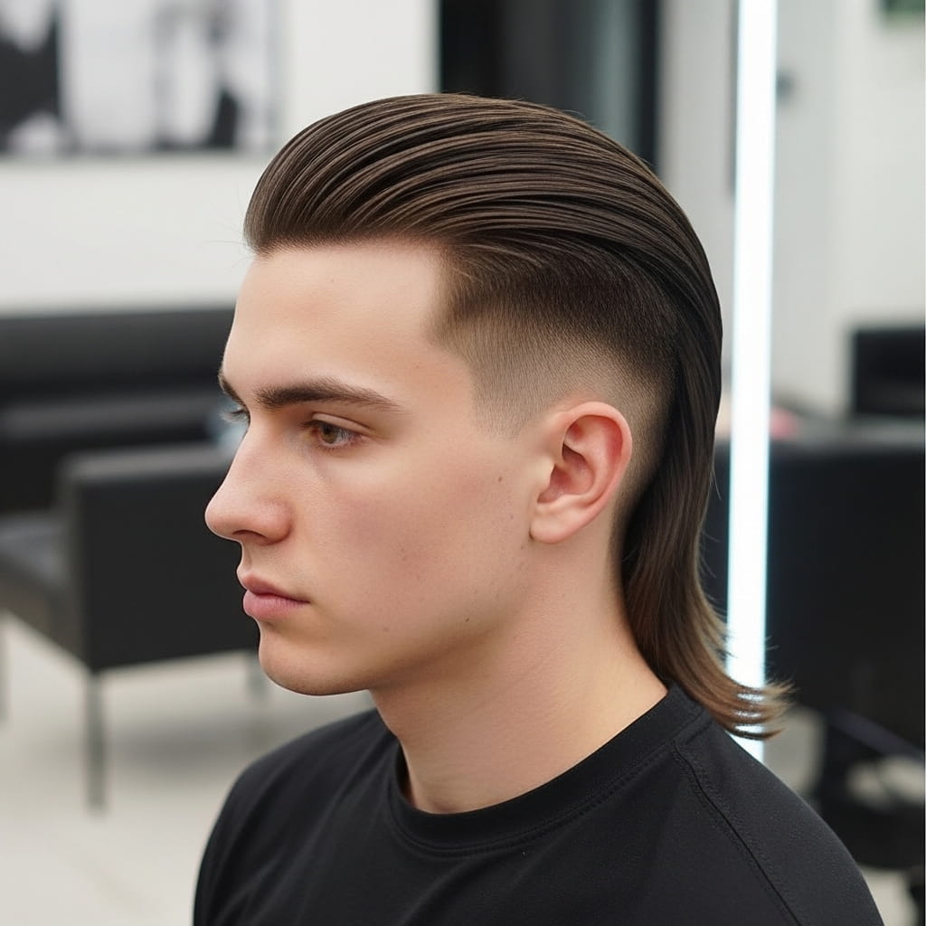 Modern Slick Back Mullet