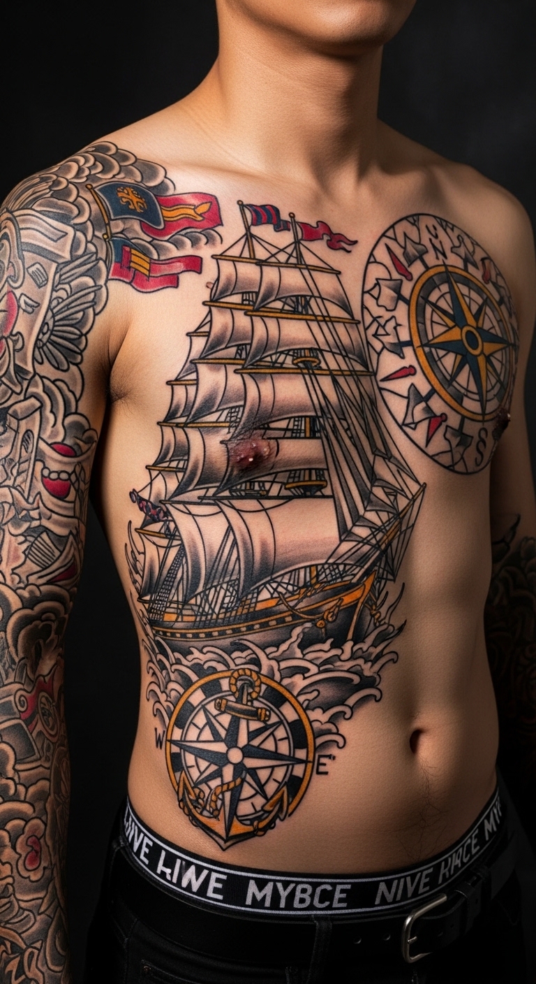 Nautical Clipper Ship Ribcage