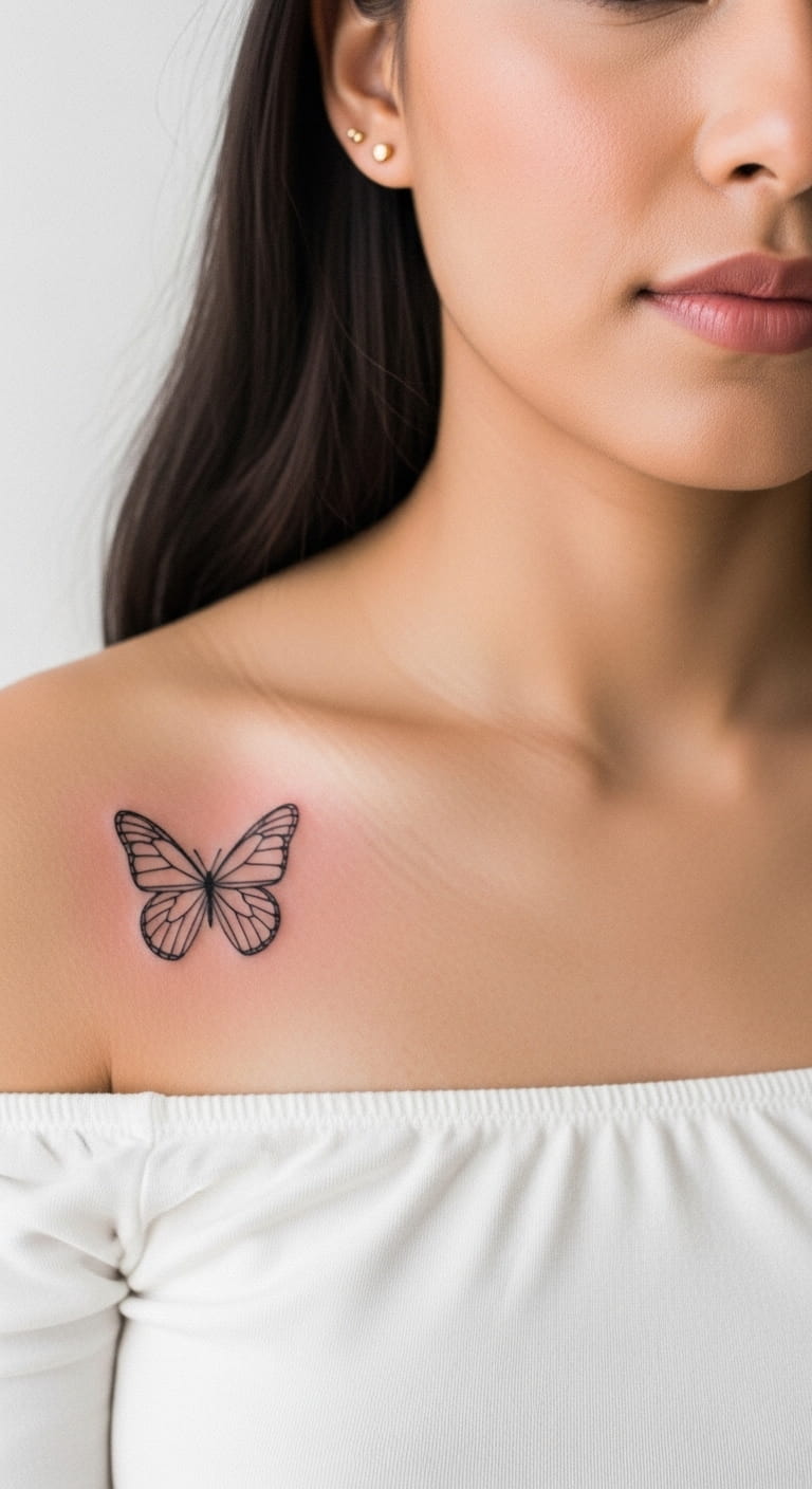 Outline Butterfly Shoulder