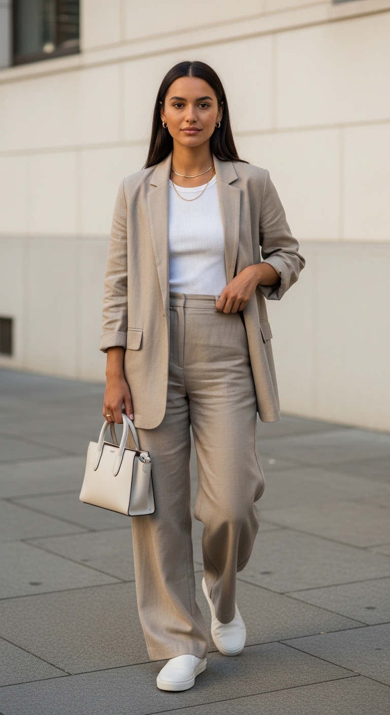 Relaxed Linen Blazer Set