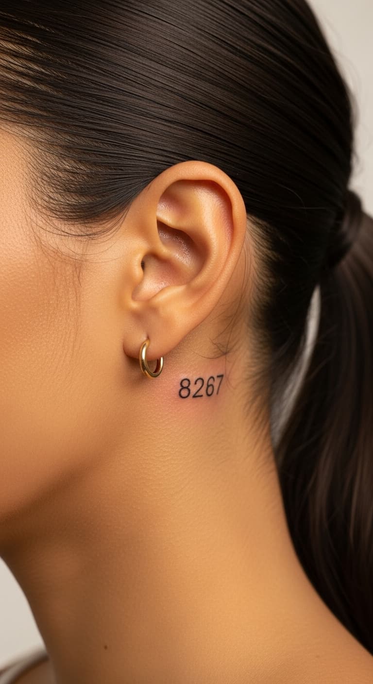 Thin Number Behind Ear