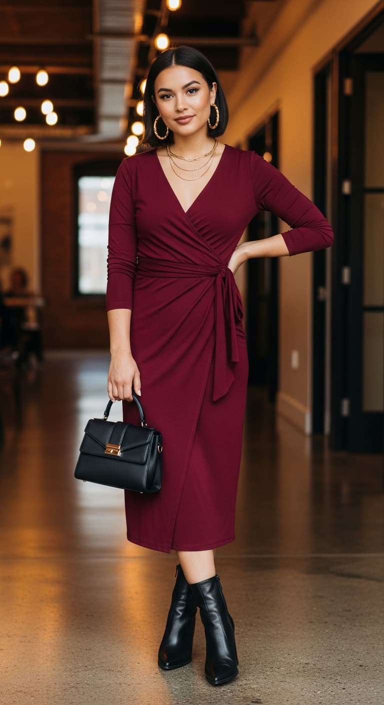 Wrap Dress Ankle Boots